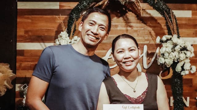 A married couple at an MCOF celebration